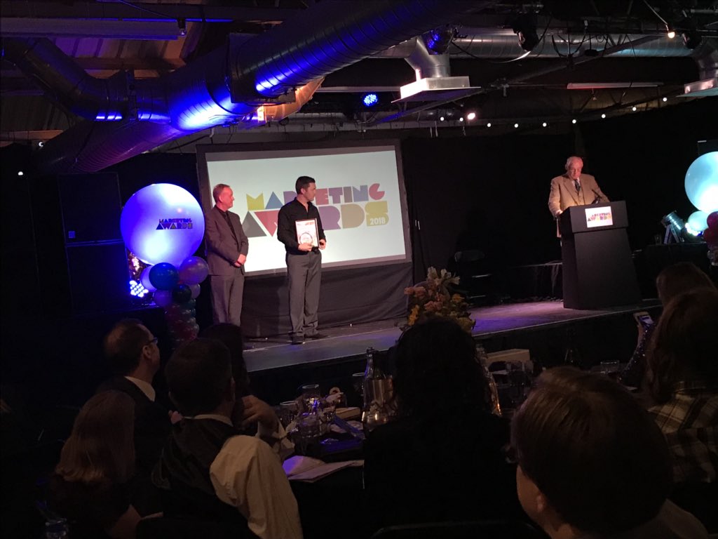 KenThomson_obe's tweet photo. Great job tonight  #MarketingCDN. So proud of our marketing team - two Gold and a bronze and overall Grand Prix. Great atmosphere and a big shout to @FVCollege HND Sind production for the event sound. https://t.co/yNGcmSWOXf