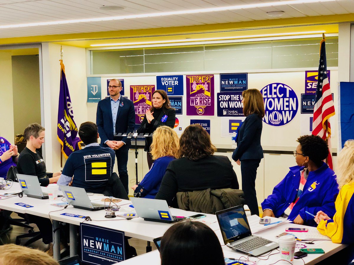 Human Rights Campaign President Chad Griffin, NARAL Pro-Choice America President Ilyse Hogue, and local leaders to mobilize their Chicago-area members for Marie Newman.