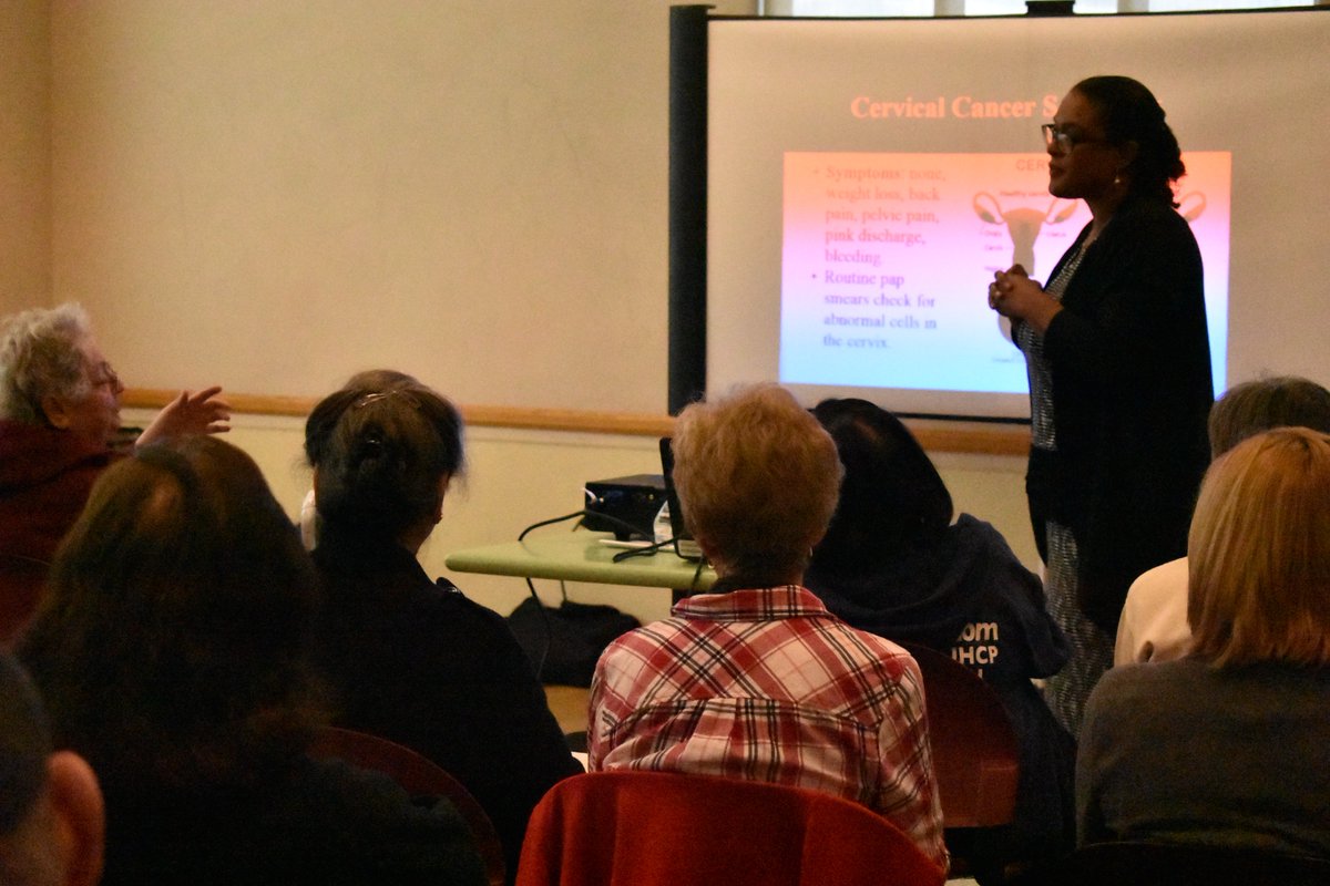 ShyRon11's tweet photo. Dr. Brandy Williams @KPWoodlandHills goes to @NVYMCA to talk to community members about screening for colon, breast, and cervical cancer. https://t.co/EO42NnJopT