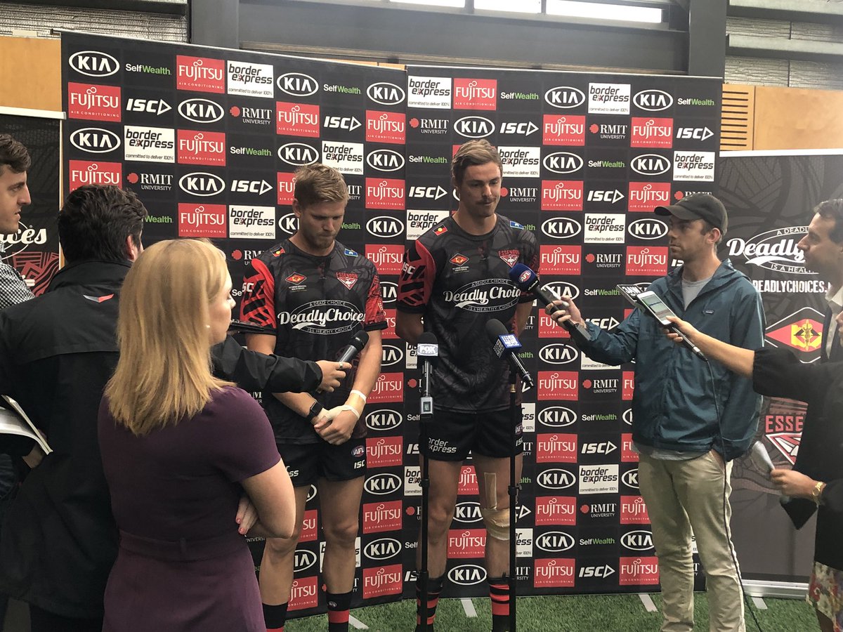 Today we launched our partnership between VAHS <a href="/TheLongWalkOz/">The Long Walk</a> &amp; the <a href="/EssendonFC/">Essendon FC</a> 

The new Deadly Choices shirts will be available at VAHS once you complete a full 715 health check. 

How Deadly do the shirts look?! 🙌🏾