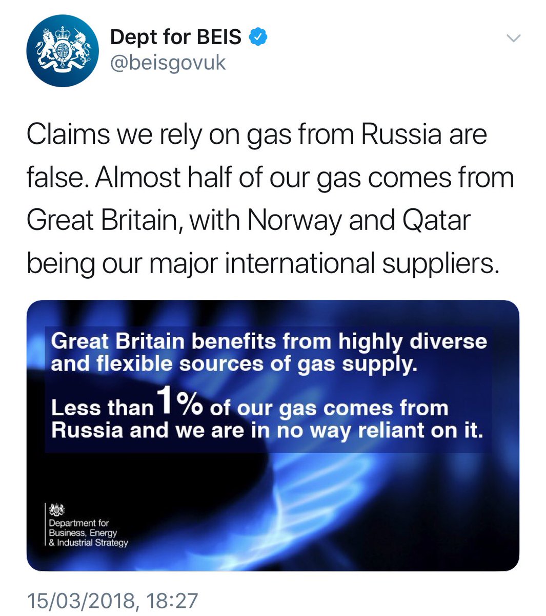 You heard it from the government itself: 

“Claims we rely on gas from Russian are false. Less than 1% of our gas comes from Russia and we are in no way reliant on it.”

Please RT
 
#BanFracking #Fracking