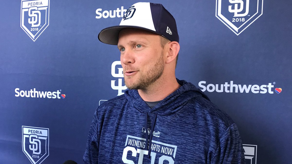 Padres's tweet photo. “It’s a team Lamet is going to see a lot this year. Starting Lauer over Lamet tonight gives us two opportunitites: not too many looks at Lamet for them and a closer look at Lauer for us.” -Green on Lamet’s two starts on the back fields #PadresST https://t.co/bxAIhxbfym