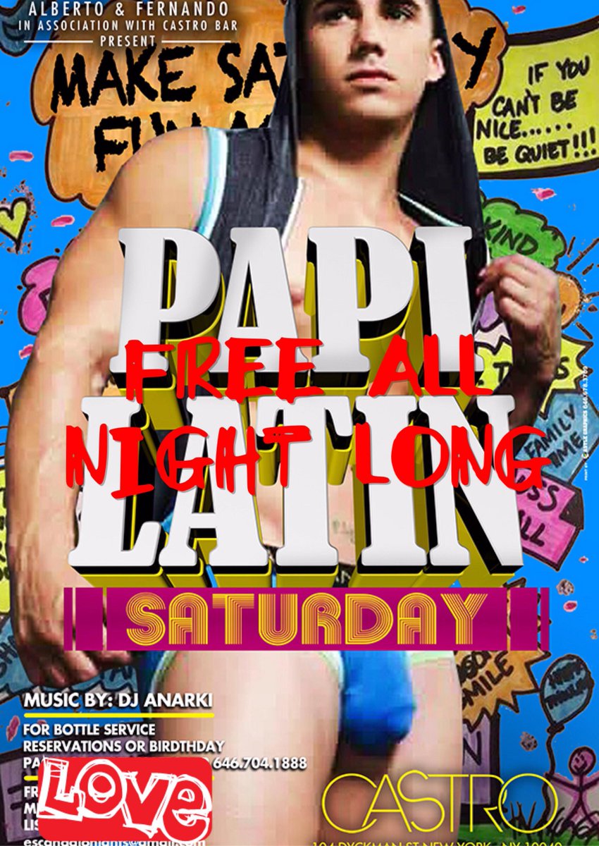 CastroBarNYC's tweet photo. Don’t miss this Saturday, March 17th, the best show in #CastroBar, we will have the best atmosphere and the best drinks! https://t.co/XV4gWBbfmL