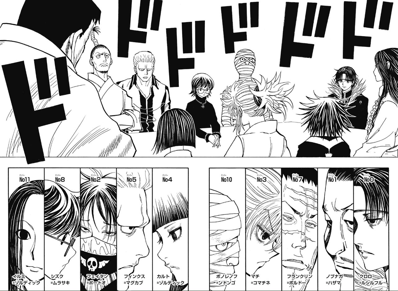 HUNTER × HUNTER クロロ ヒソカ フェイタン シャルナーク HUNTER×HUNTER 描き下ろし クロロ&シャルナーク&フェイタン 歩み