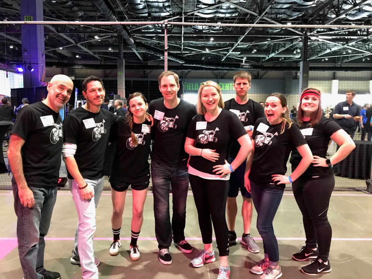 VoxusPR's tweet photo. Team @VoxusPR representing in the dodgeball tourney at #geekwirebash tonight!
#dodge #duck #dip #dive #dodge https://t.co/KMVyFxGNTD