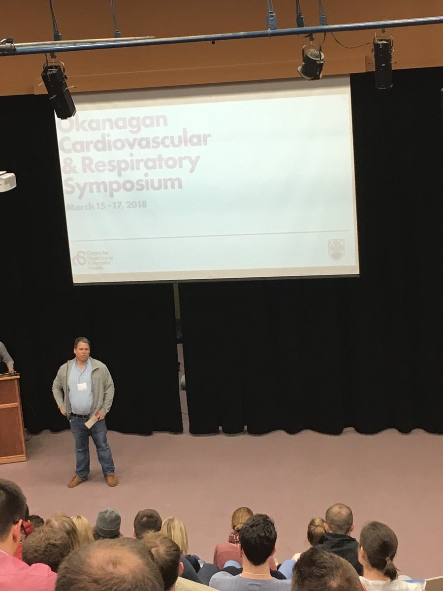 And we’re off.
The 3rd Okanagan Cardiovascular &amp; Respiratory Symposium begins with Dr Neil Eves welcoming this growing and exciting conference. #OkCVR2018 #integrativephysiology #science #ubco #silverstar