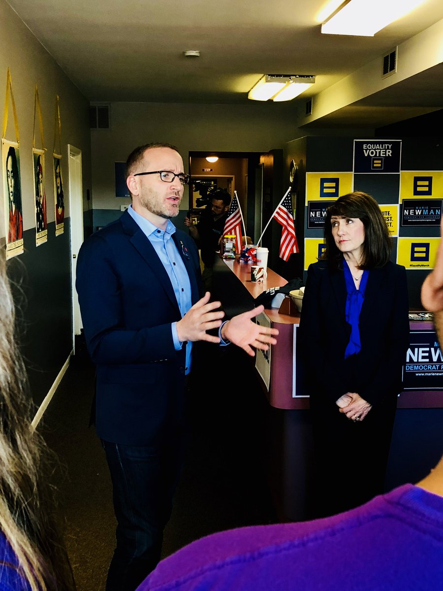 HRC members and supporters get out the vote for Marie Newman.