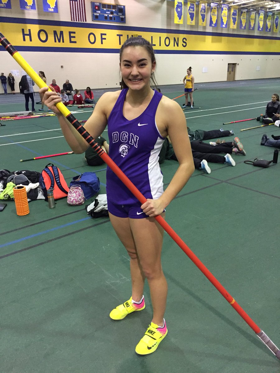 DGNXCTF's tweet photo. CP finishes 4th in the varsity pole vault with a indoor school record vault of 9’0”! #wearedgn https://t.co/ZKqNRXFmuw