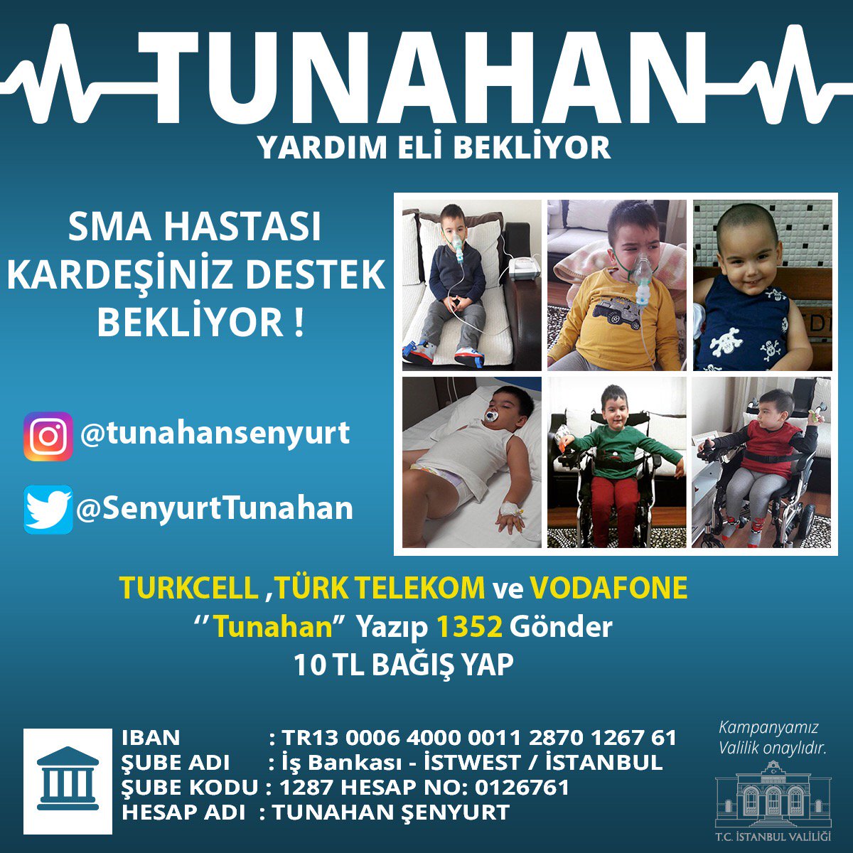 meneksetopal's tweet photo. #SMA hastası olan,

İlaç alacak kadar parası olmayan (ilaçlar çok pahalı, belli sayıda hastaya ilaç getirtilmekte),

Giderek durumu ağırlaşan Tunahan'ın elinden tutalım

"ÇOK AZ" DEME ! SEVGİYİ YAŞATAN, "AZ" LARIN ÇOĞALMASIDIR 💞 https://t.co/J7hjLAD99Q