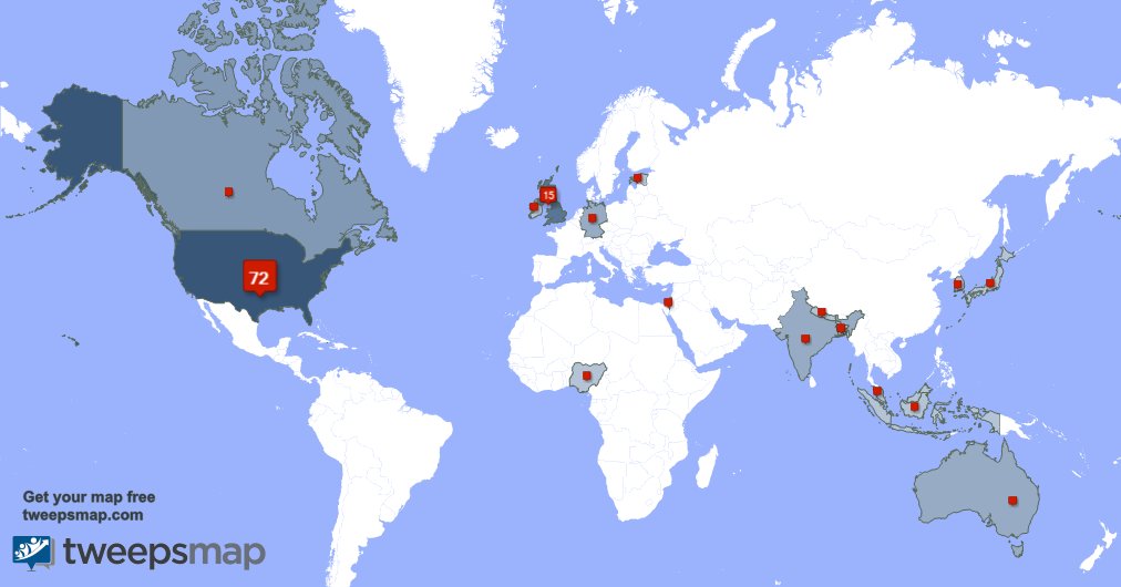I have 2 new followers from Canada, and more last week. See tweepsmap.com/!adairtc
