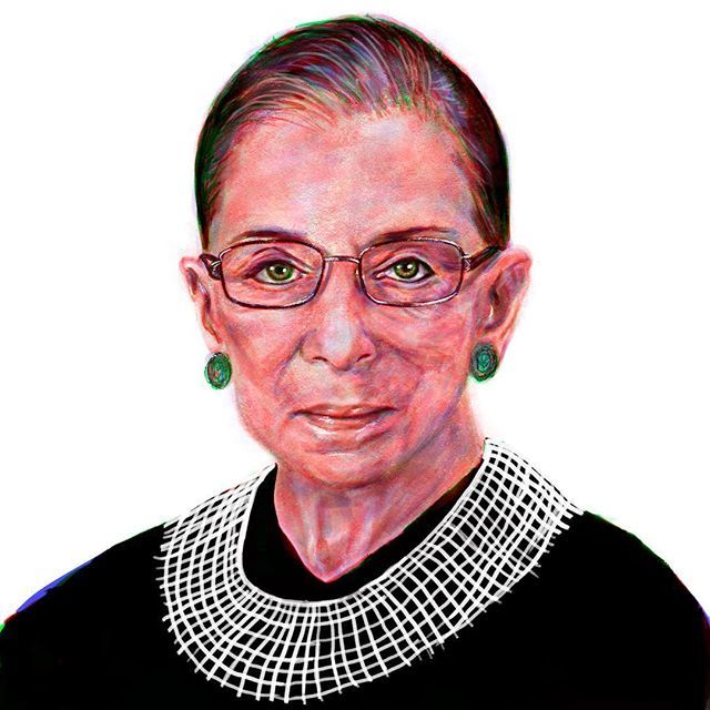 The Notorious RBG, digitally painted in RGB. I painted this in photoshop using only the colors red, blue and green. Happy birthday Ruth Bader Ginsburg!! She is 85 yrs young and still going strong 💪. How appropriate that she was born in the month of M… ift.tt/2Dvd20n