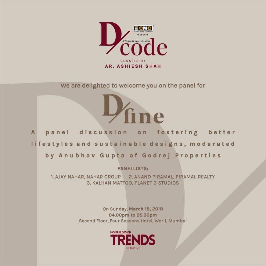 DesignPolyglot's tweet photo. Looking forward to moderating this very exciting panel with Mr. Anand Piramal, Mr. Ajay Nahar &amp; Mr. Kalhan Mattoo for D/Code this Sunday at the Four Seasons, Mumbai. #GPLDesignStudio #DesignThinking #Godrej #Lifestyle #Sustainability #BusinessByDesign #DesignInIndia #MakeInIndia https://t.co/sIm8zlse6n