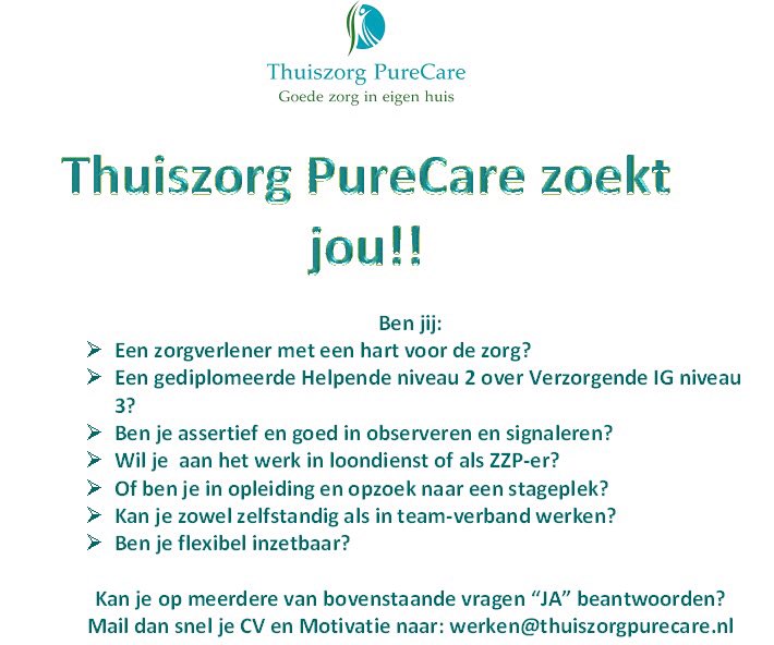 Thuiszorg PureCare (@purecare2) on Twitter photo 