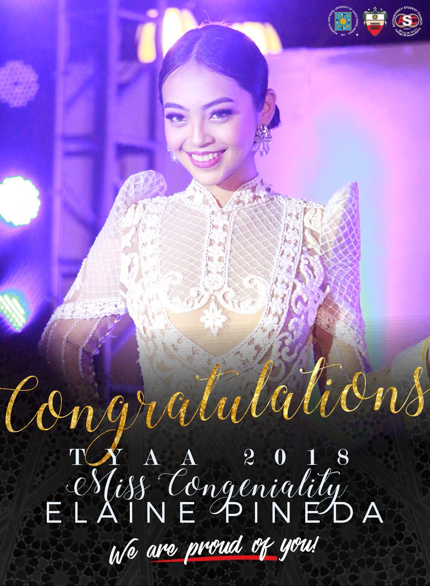UST_ASC's tweet photo. Let us all congratulate this graceful young woman for not just only representing our college in the last #TYAA2018 but also proving that more than assets, liabilities and equity, we balance brains and beauty!!
Your AMV family is so proud of you, @elainepinedaa!
#MOREthanNUMBERS https://t.co/GaFDa1WR1W