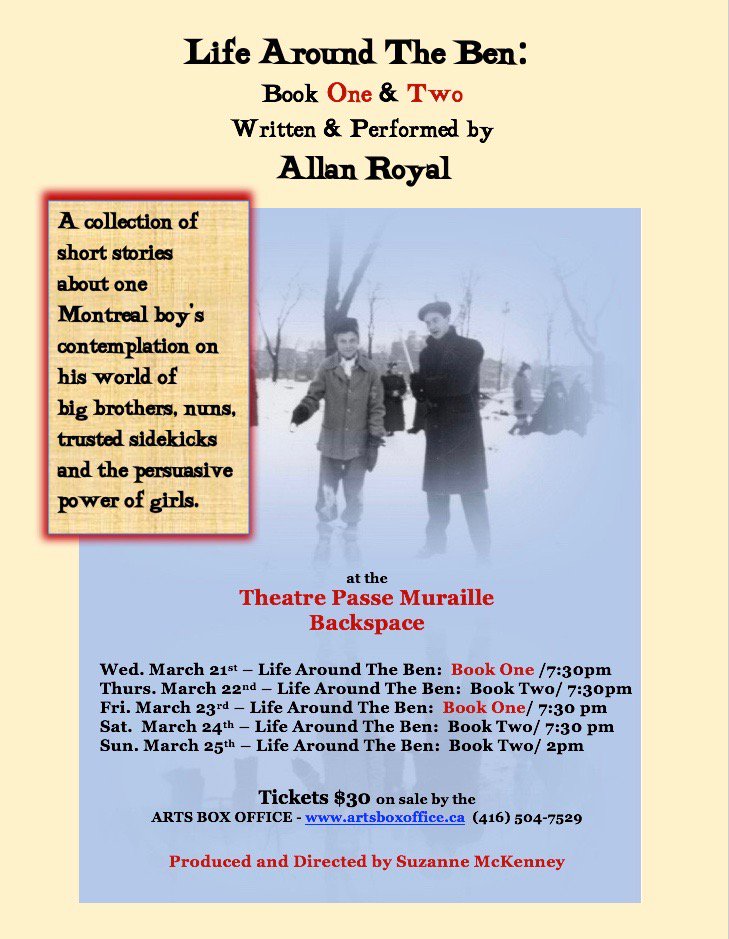 Royalactor's tweet photo. @PGuildCanada Playwrite Allan Royal's new one man show about a young boy growing up in Montreal. #TOtheatre #Montreal @Sooooooooooze #Nuns #Brothers #Family #Comedy #Heart https://t.co/9hcFVHKLKZ