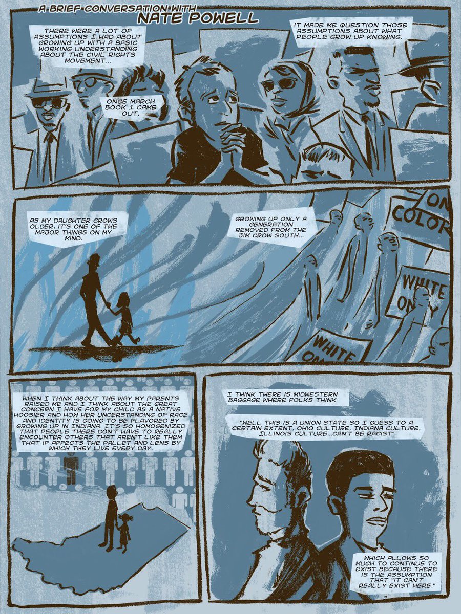 MrMacArtStuff's tweet photo. A fun project from a couple years ago for @thesequentialist - online comic journalism. Thanks to @theloniousgrimm for the chance to make cool stuff about a cool story about @seemybrotherdance comic work with @repjohnlewis for their book March.

 #comics #brushpen #digitalart https://t.co/BgQoo7bTT7