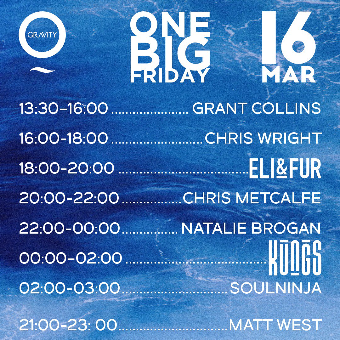 Set times for ONE BIG FRIDAY today with <a href="/KungsMusic/">Kungs</a> and <a href="/eliandfur/">Eli & Fur</a>! 🏖️🎶🕛 #OneBigFriday #ZeroGravityDubai