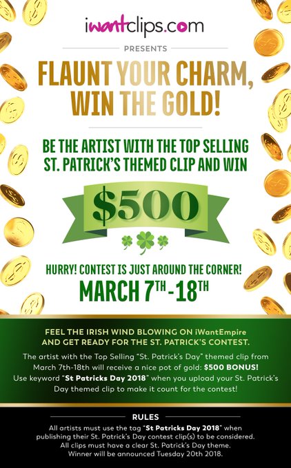 Making a #StPatricksDay clip could win you $500! https://t.co/V9JyhD36iE #iWantClips https://t.co/TO