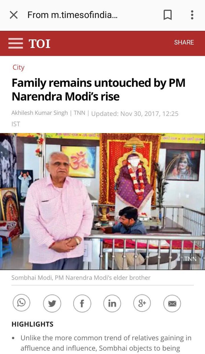 h_boob1's tweet image. Why #PMModiFor2019 Because he does not work to promote own family, works for the nation @ThinkersPad @dhaval241086 @neelang_dave @pushpee_26 @nisheethsharan @centerofright @ParasKGhelani