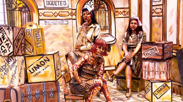 Le mostramos una técnica donde se integran el muralismo y el body Paint.