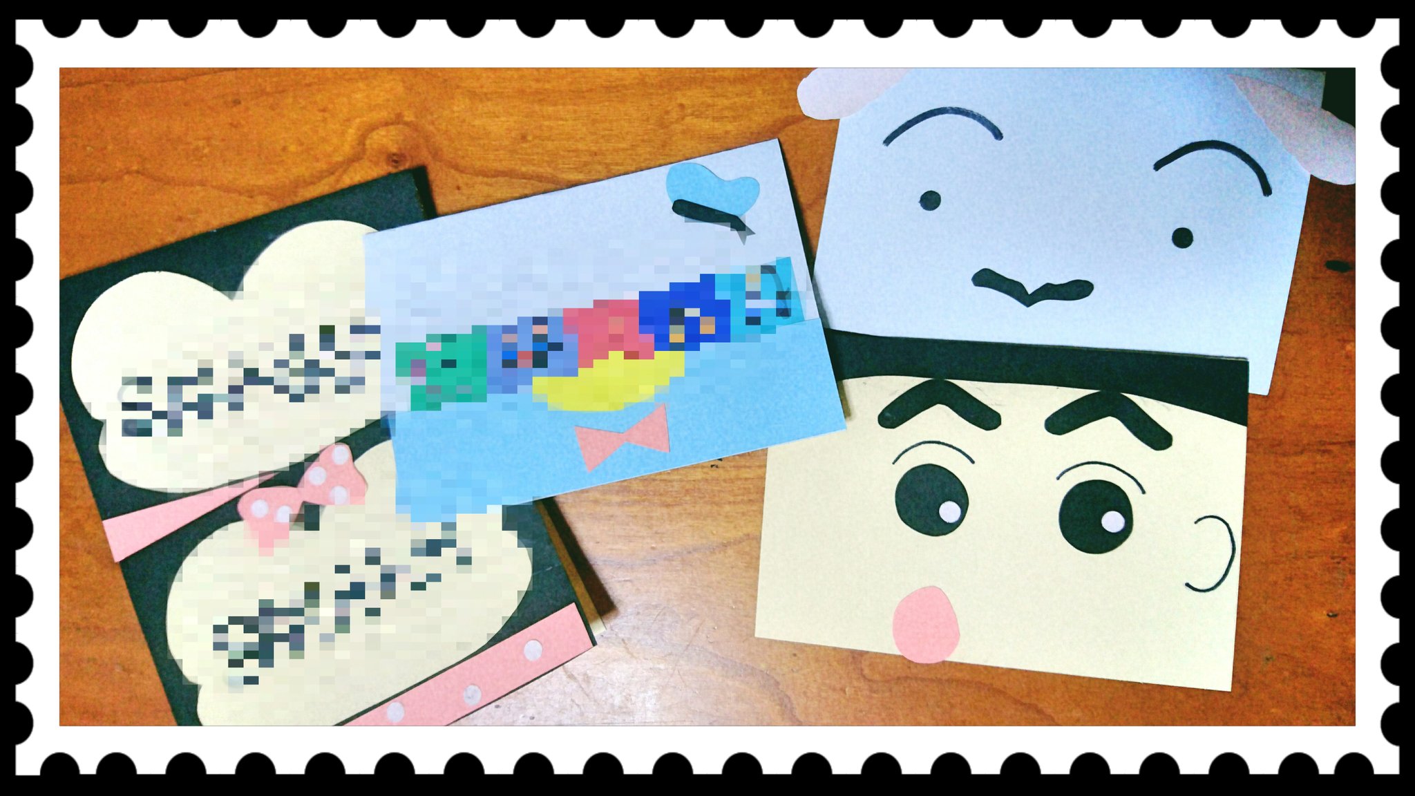 ちびまる Twitter Da メッセージカード作り楽しかった メッセージカード 手作り ディズニー クレヨンしんちゃん T Co Sovi0eqrkh Twitter