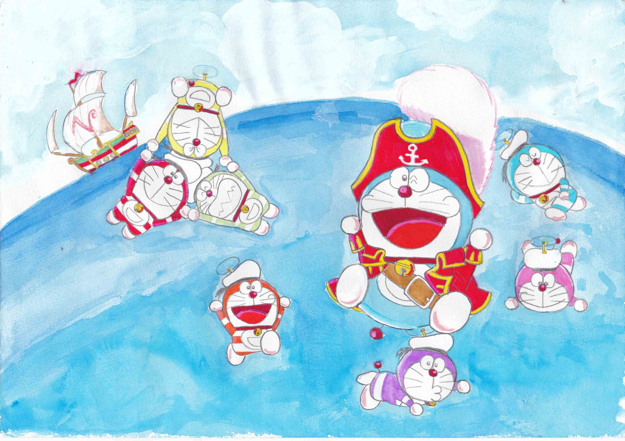 Twitter 上的 きのしき 久しぶりに透明水彩でドラえもん描きました ドラえもん ミニドラ 映画ドラえもんのび太の宝島 藤子 F 不二雄 可愛い 透明水彩 T Co Isrzjkxdzn Twitter
