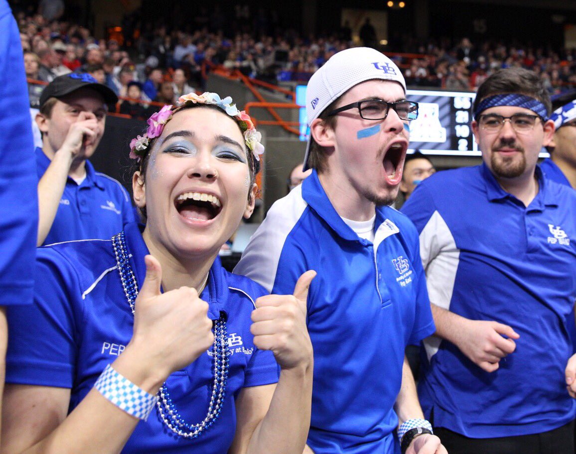 UBuffalo's tweet photo. How do you like them potatoes?! It’s a Bulls upset in Boise. What an historic night for @UBmenshoops in #MarchMadness https://t.co/BzxTcELR5K