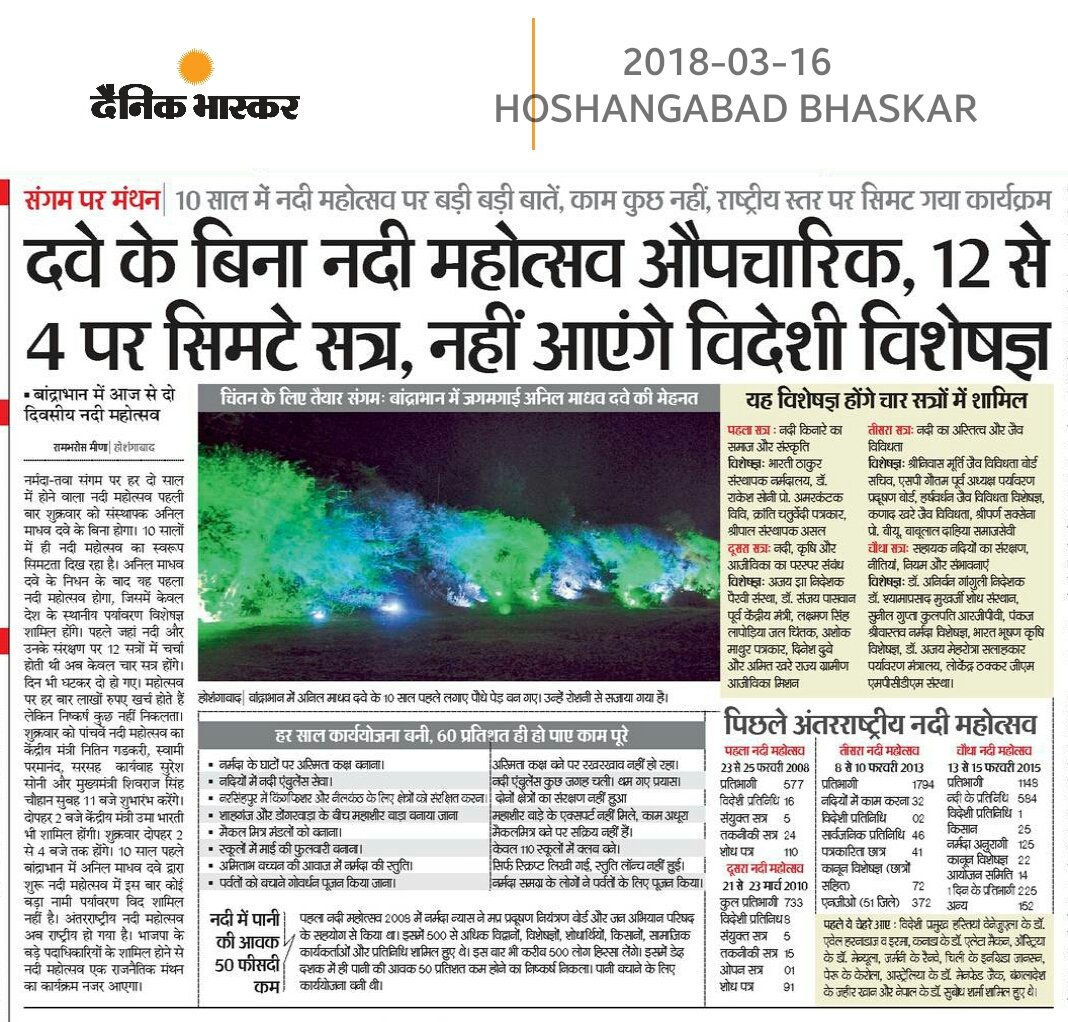 केवल औपचारिकता निभाने सरकार करवा रही नदी महोत्सव
