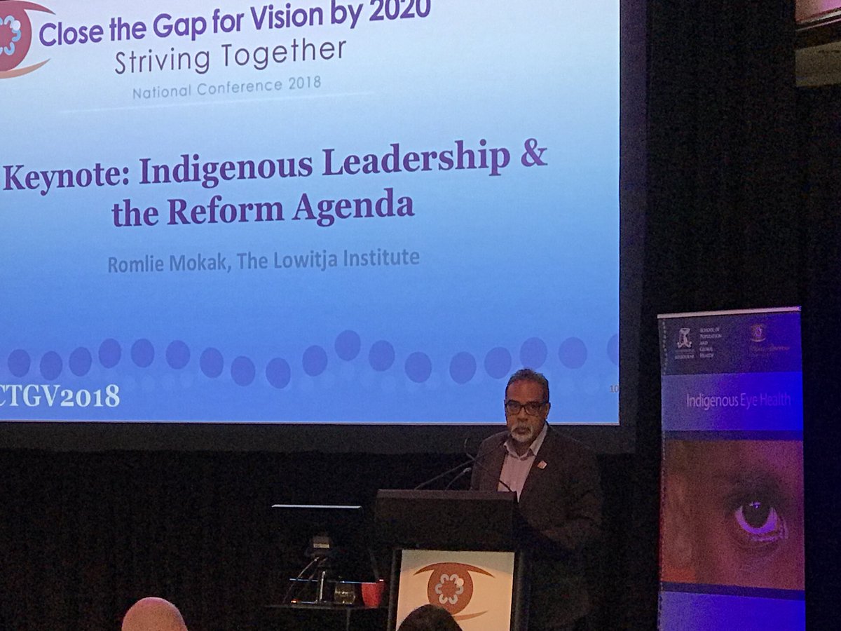 LowitjaInstitut's tweet photo. @RMokak closing address #CTGV2018: Aboriginal & Torres Strait Islander empowerment, leadership and futures must be determined by our peoples. @NACCHOAustralia @profhughrt @KenWyattMP @GregHuntMP @IndigenousPHAA @@UN4Indigenous https://t.co/LuyghcRMXp