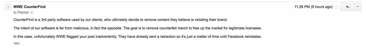 WyCoVintage's tweet photo. @darrenwoodson28 @counterfind @DaleJr Bad move @DaleJr! #Counterfind is garbage. They falsely and illegally reported us yesterday and got our account shut down on facebook even though they are admittedly in the wrong, our social media accounts are STILL locked out cause of the idiots at @counterfind https://t.co/xwB44ov5MR