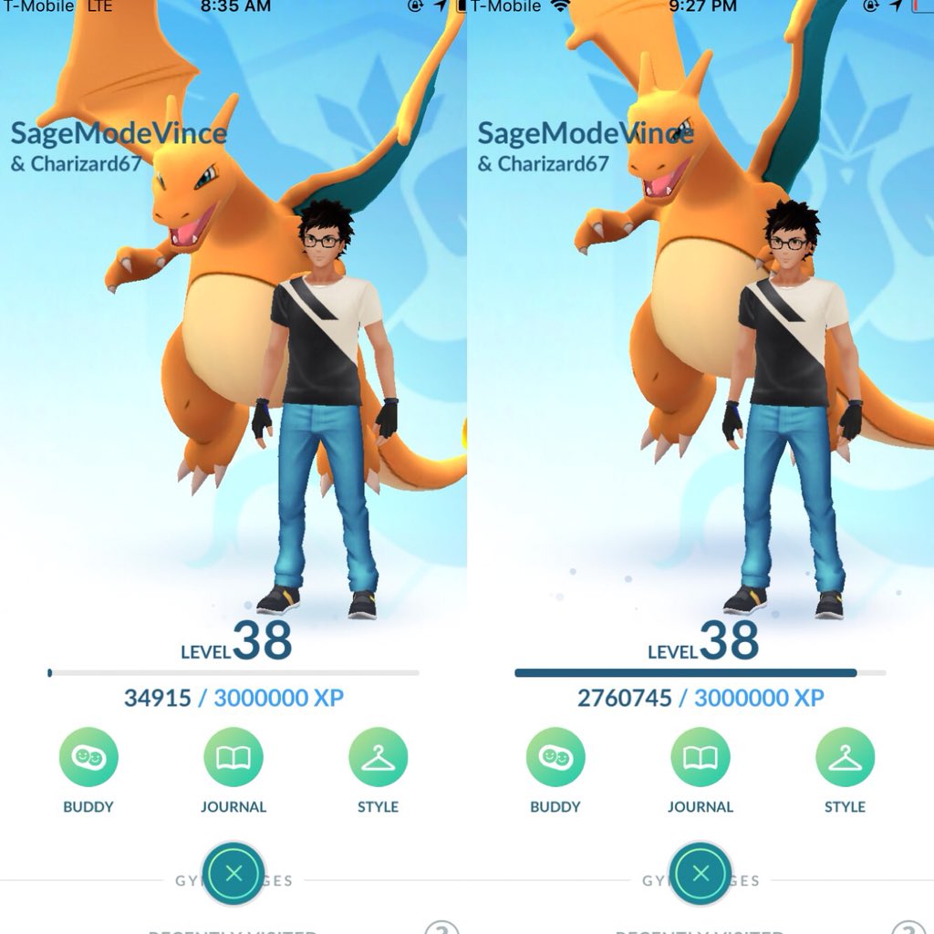 Vince_Mode's tweet photo. Today’s progress within 17 hours #pokemon #pokemongo #todayprogress #levelup #doublexp #TeamMystic https://t.co/W8oeMwCVwh