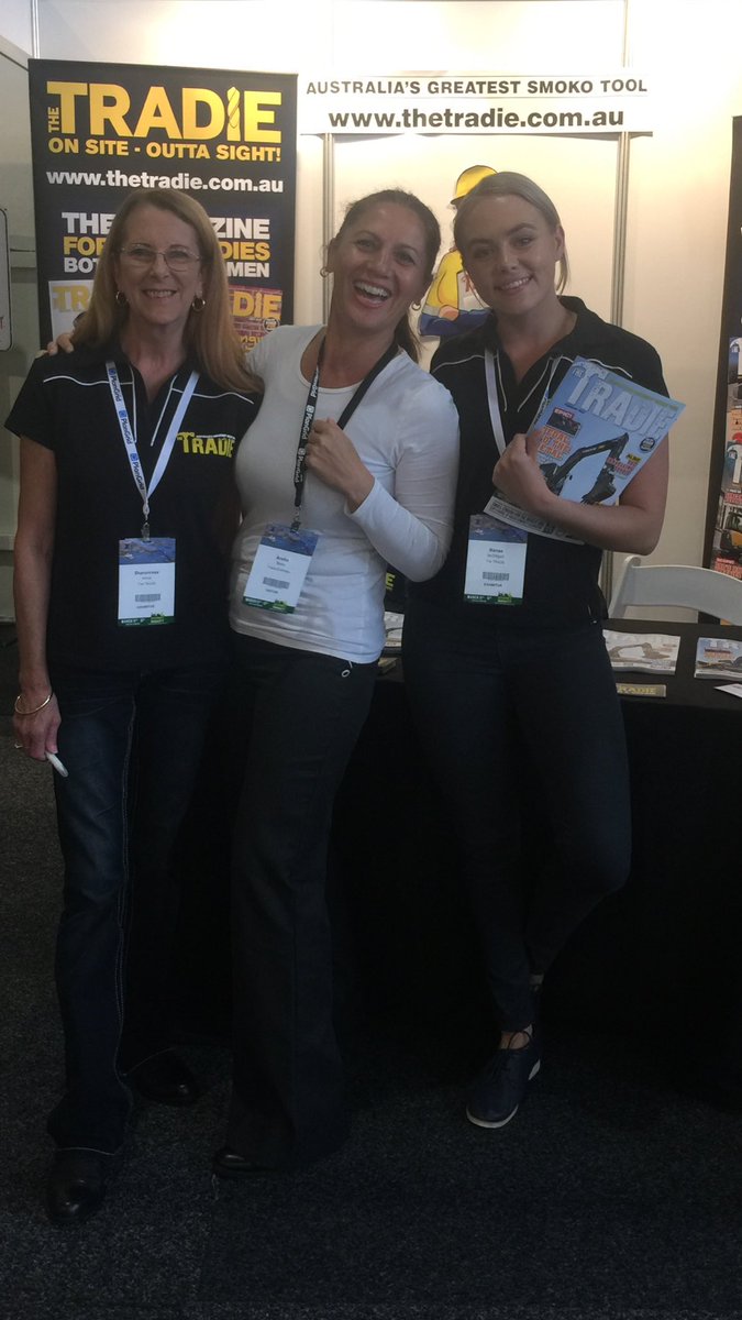 Just a little bit of girl power - Aroha from TradieExchange and Renee &amp; Sharon from <a href="/TheTRADIE/">Tradie Magazine</a> catching up at <a href="/SydneyBuildExpo/">Sydney Build Expo</a> today! #MediaVoice #Women in #Construction #Builders #Tradies <a href="/TFSN7/">TFSN</a>