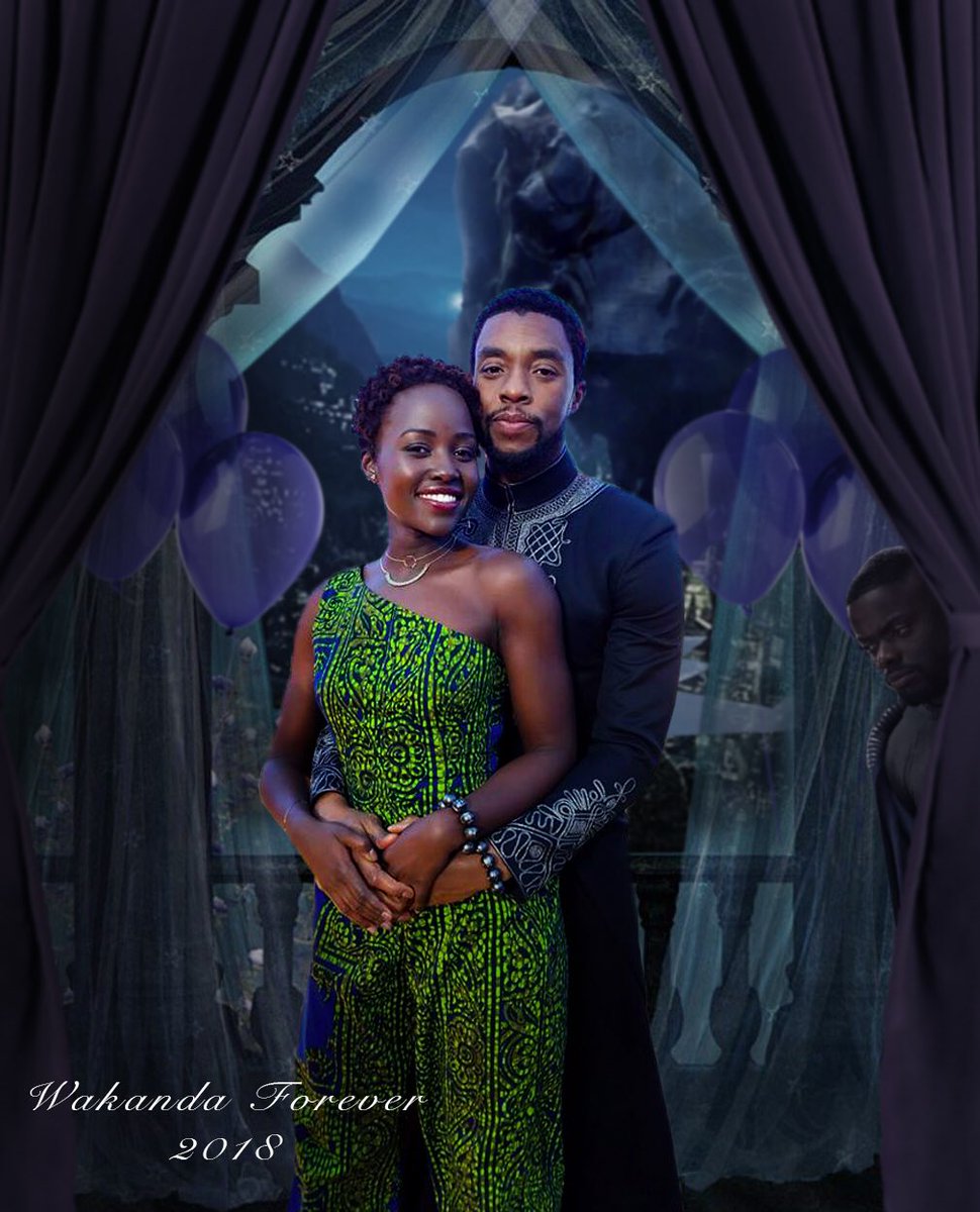 LawJSharma's tweet photo. The PROM KING of #Wakanda. @Lupita_Nyongo @chadwickboseman #WakandaProm #WakandaForever https://t.co/Ck0i1LSZ2l