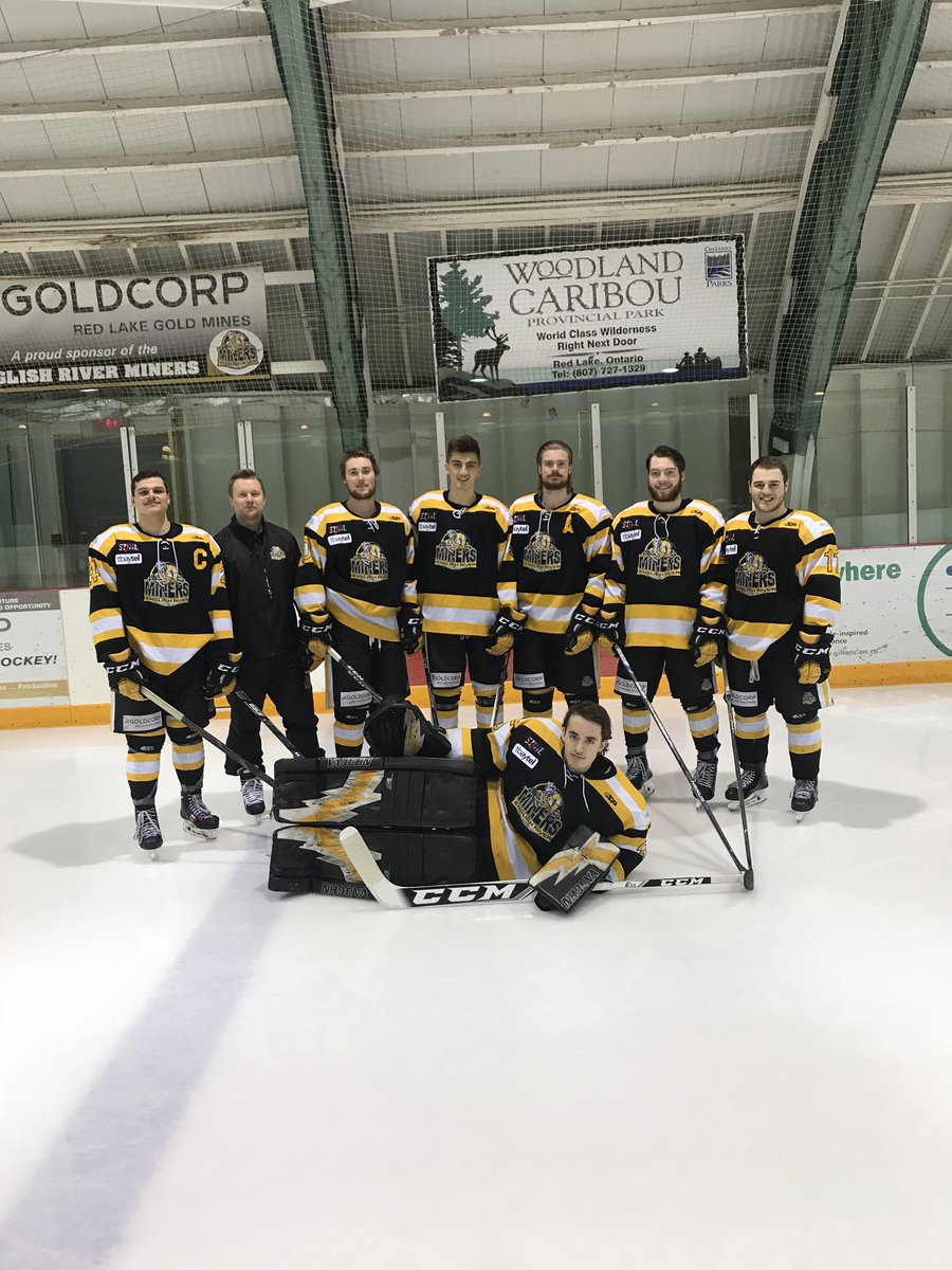 RedLakeMiners's tweet photo. The annual 20 year old photo with Miners coach @SWEETCOULTER17 . These boys will be missed! @JenningsBrody @cirone_sam @Matt_ONeill2 @kylerosolowski_ @Terix36 Ziobro and Lenko. https://t.co/xTIXQB9nag