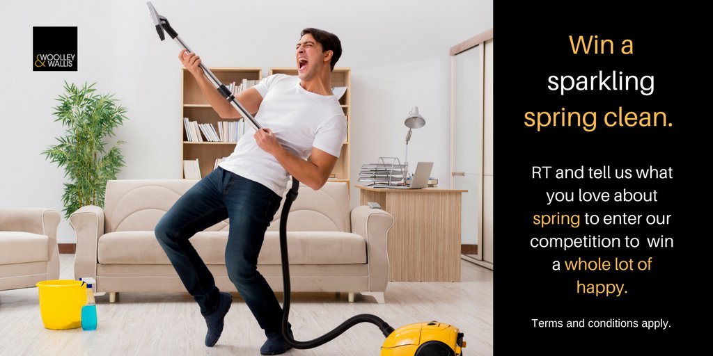 WoolleyWallisEA's tweet photo. What do you love about spring? RT and tell us to enter our #competition to win a sparkling scrumptious #springclean! Include the hashtag #WinASpringClean. Terms and conditions apply and can be found here https://t.co/v9U227yxKt #FridayFeeling #CompetitionTime https://t.co/FxGFMr3iyt