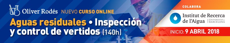 LabOliverRodes's tweet image. Aguas residuales:
Inspección y control de vertidos. Curso on line 140 horas. Inicio: 9 de abril
de 2018

oliver-rodes.com/campus/local/P…

oliver-rodes.com/2018/03/12/htt…