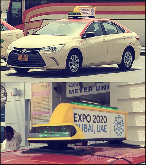 PointguardEU's tweet photo. Dubai Taxi Corporation has bought their first smart taxi rooflights iToplight D-200s from Pointguard. Read more at: https://t.co/HlIVXMHetz. Drop us a line at sales@pointguard.se to join the smart taxi movement! https://t.co/bXiSYh84Sl
