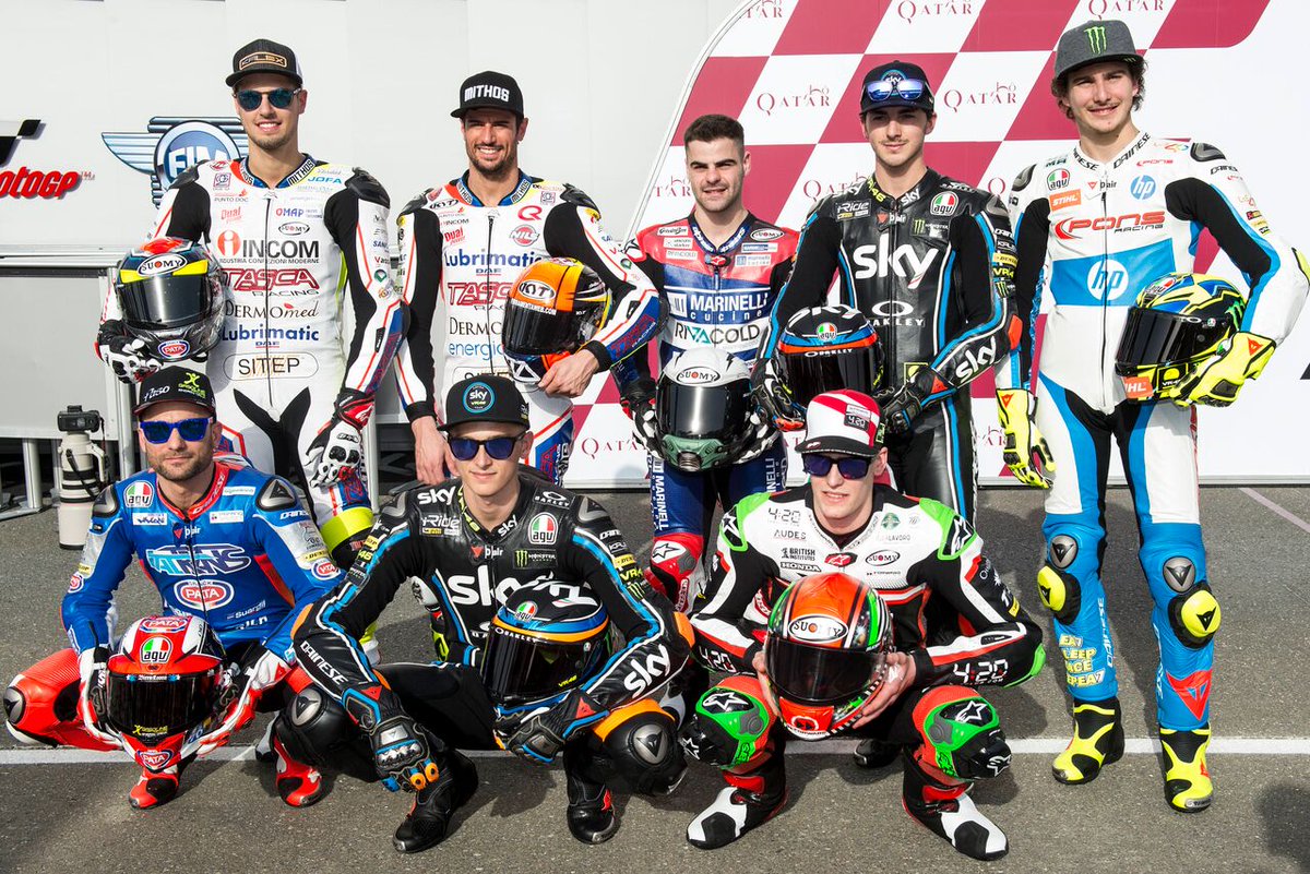 MattiaPasini's tweet photo. Italians do it better 💪🇮🇹
#motogp #moto2 #italtrans #sky #skysport #skymotogp #dainese #agv #pata #neon #pollini #aquatech #dfmitalia #sparkexhaust #printingsolutions #birraleoni #gasolineenergydrink #sic #gianlucaalessandrinistudio #diddesing #QatarGP https://t.co/S1hiaI5IDz