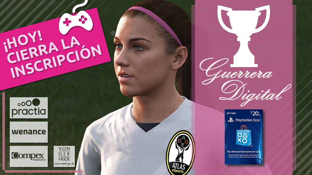 LaOtraPasionFDV's tweet photo. [TORNEO🏆] ¡ANOTATE YA! Hoy cierra la inscripción para la #CopaGUERRERADIGITAL, Torneo Online de #FIFA18 para #PS4: GRATUITO Y CON PREMIO💵. ➡️[LINK] https://t.co/DId3q7lsl1 @destefanoc @Laotrapasion #ElOtroSemillero @LaOtraPasionFDV #ESPORTS https://t.co/vQCDscuYZe
