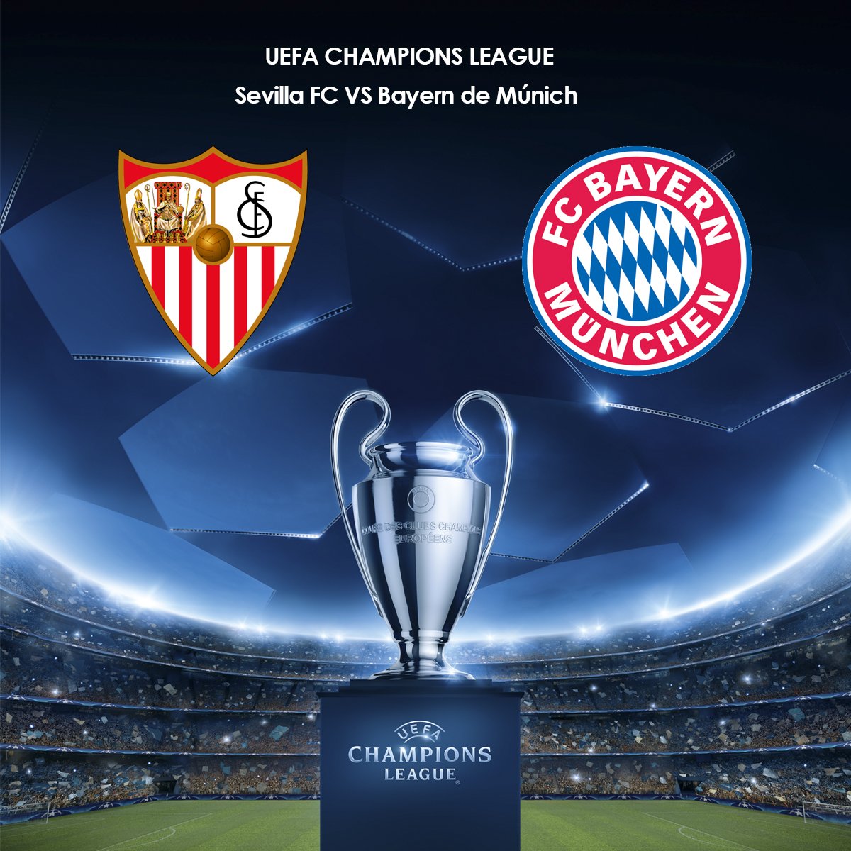 El rival del #SevillaFC en Cuartos de Final de la @LigadeCampeones es el @FCBayern #vamosmisevilla #UCLDraw