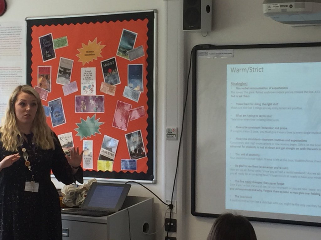 TSLAteaching's tweet photo. The magnificent @DaisyGlazeTSLA sharing the best way to establish โwarm/strictโ relationships @sl_academy #brighterfutures #personalisedCPD https://t.co/SuTXOdtRFD