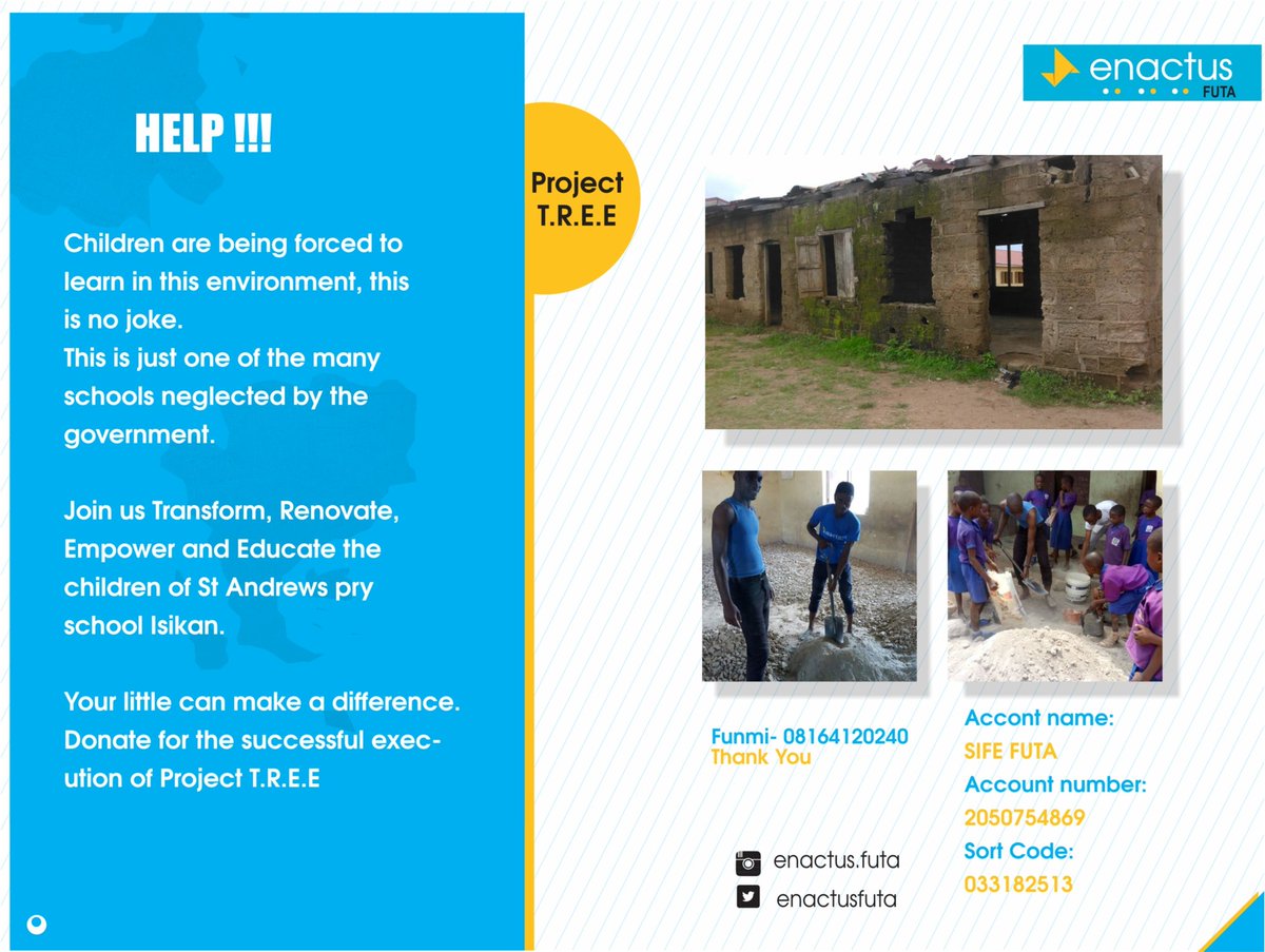 ajose_jeremiah's tweet image. Impressive but does @OandoFoundation have any adopted school in Ondo State. @EnactusFuta has this for your attention and plead for your urgent intervention ma @Adekanla @OandoFoundation @Oando_PLC #SDG4 #EducationForAll #projectTREE Kindly Retweet.