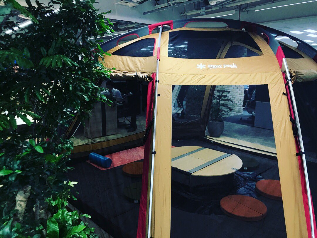 Office tour at one of partners’ company. They are bringing in lots of Cisco products such as Collab solutions, Cisco visions, and Meraki endpoints etc... You can develop an idea in a tent under BGM of nature⛺️🌲#fridayfunday #cxctokyo #APJC #cxc #camp