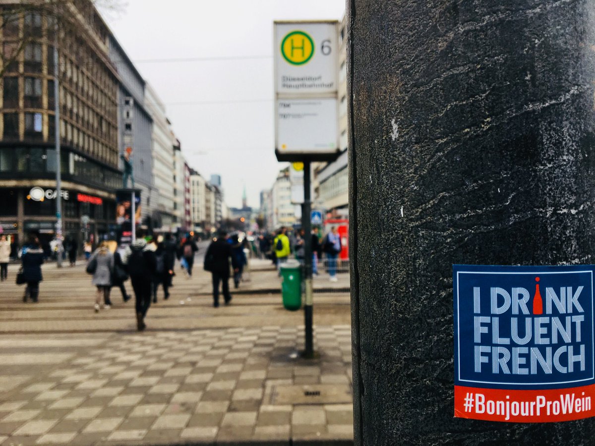 denis__abraham's tweet photo. #BonjourProWein - a new sticker in the city??! 

Welcome to Düsseldorf 🙌🏻

Don't forget to follow the hashtag #BonjourProWein &amp; share your favorite french moments at @ProWein !!

#winemorning https://t.co/7MovOXHBhw