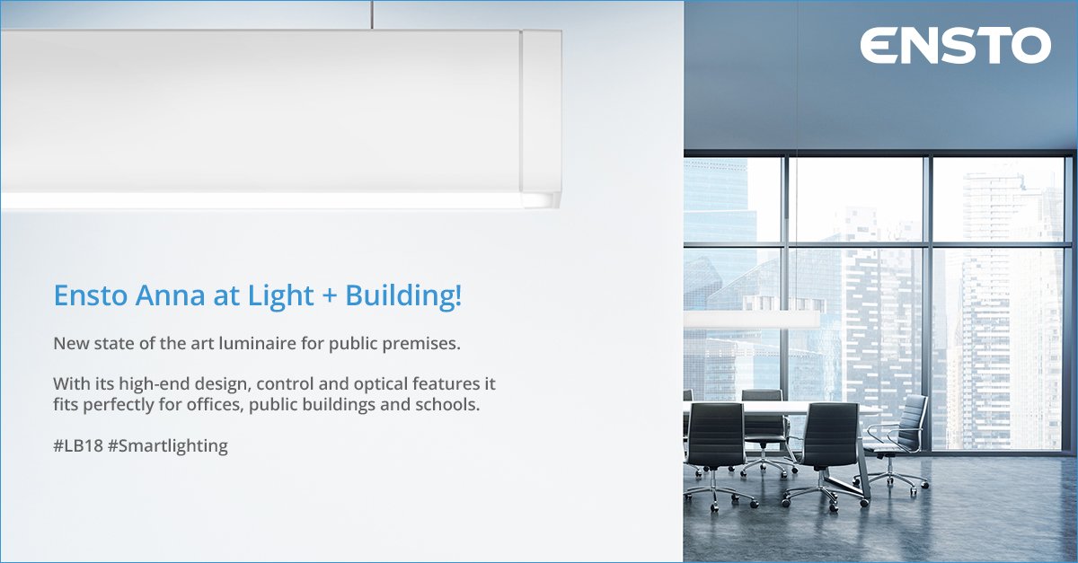 Our new Ensto Anna System creates high quality #lighting in demanding public spaces. Find out more by visiting us at #LB18 Hall 8 Stand J91. 
ensto.com/company/newsro… #smartbuilding