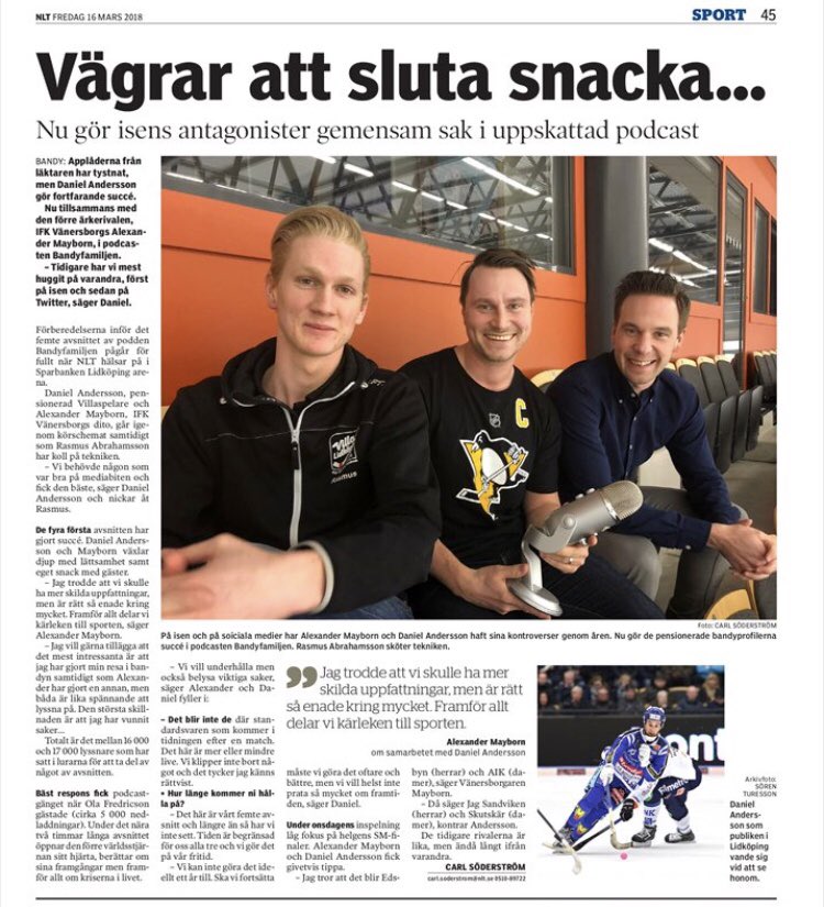 ”Tidigare har vi mest huggit på varandra” 

I samband med gårdagens inspelning så var <a href="/NLT_se/">NLT</a> på plats och bildade sin uppfattning av #bandyfamiljen 🗞