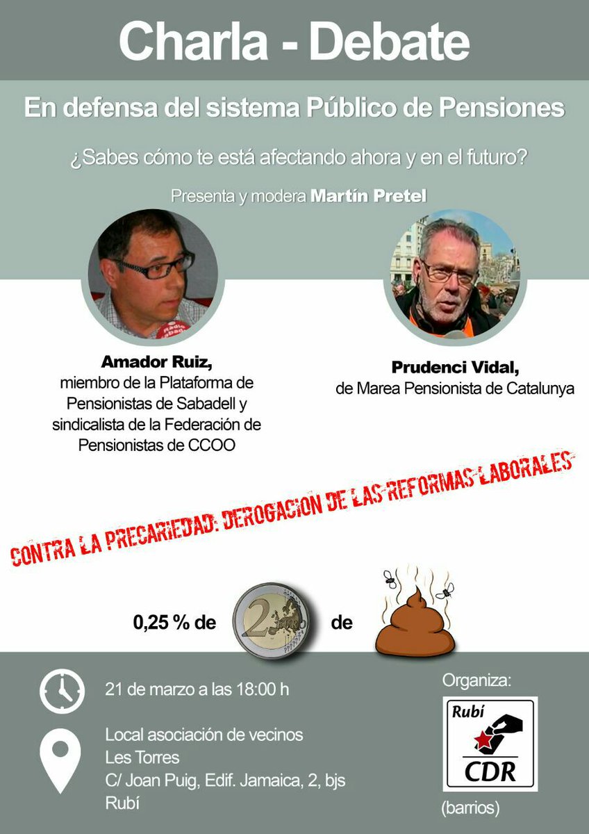 francescms's tweet photo. En defensa del sistema públic de Pensions. https://t.co/0vJAHYflEd