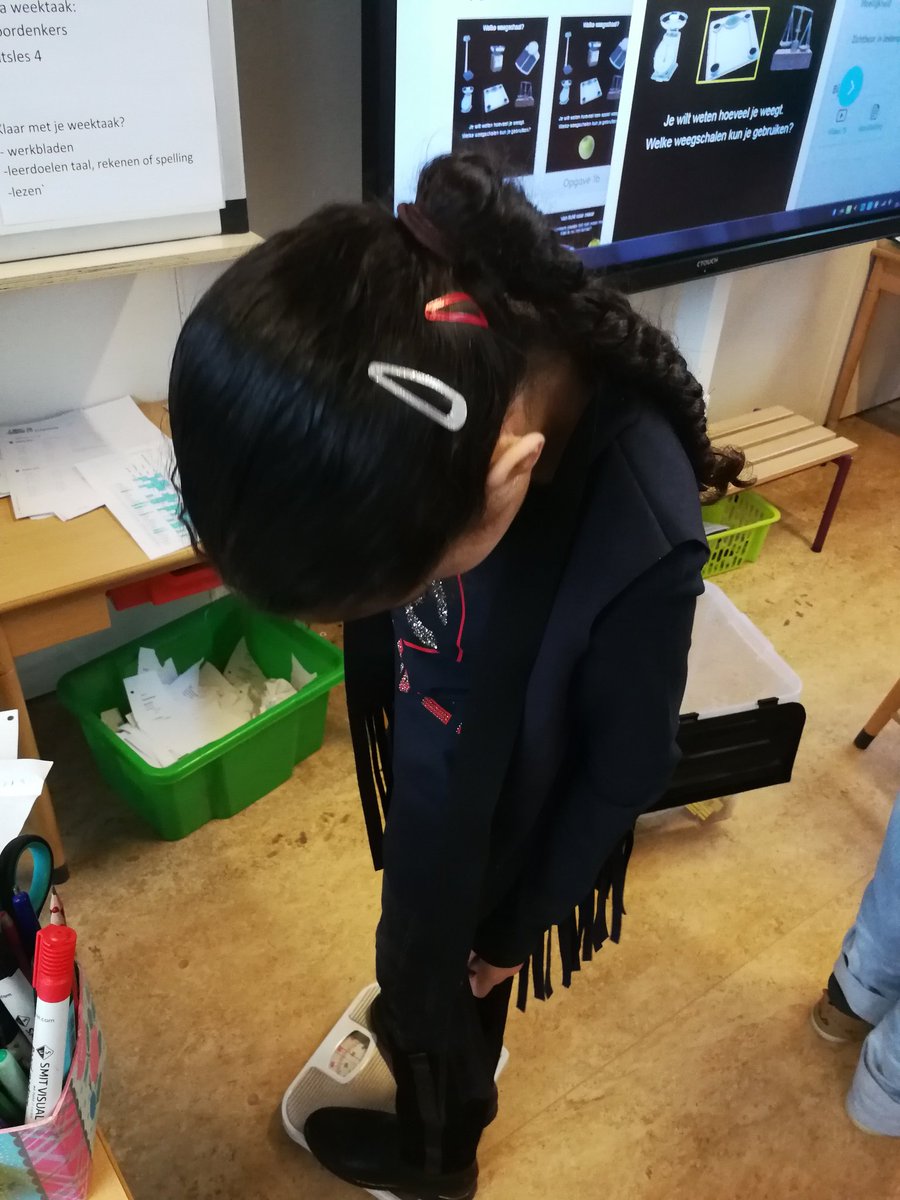 Wegen tijdens de rekenles in groep 4a.