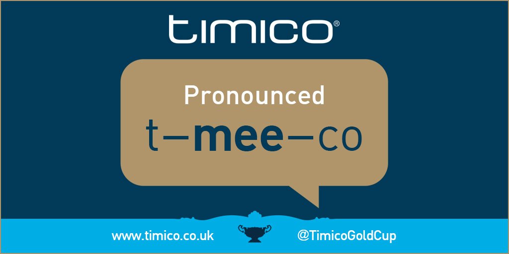 TimicoGoldCup's tweet photo. It's a big day for us! So, just a little reminder on pronunciation! love t-mee-co ♡ #TheFestival #Cheltenham @CheltenhamRaces https://t.co/Ty8Z9OQA5X