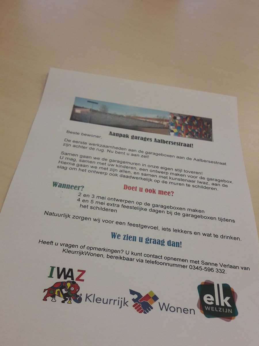 BiancOost's tweet photo. Vandaag met iwaz een workshop geven aan kinderen van de Kaardebol. Op 4 en 5 mei nodigen we iedereen uit om het mooie resultaat op de garageboxen te schilderen in de Aalbersestraat https://t.co/PAZI5vYDE5